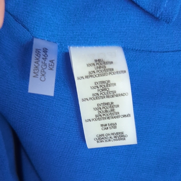 Calvin Klein Women's Blue Striped Textured Blouse - Picture 6 of 10